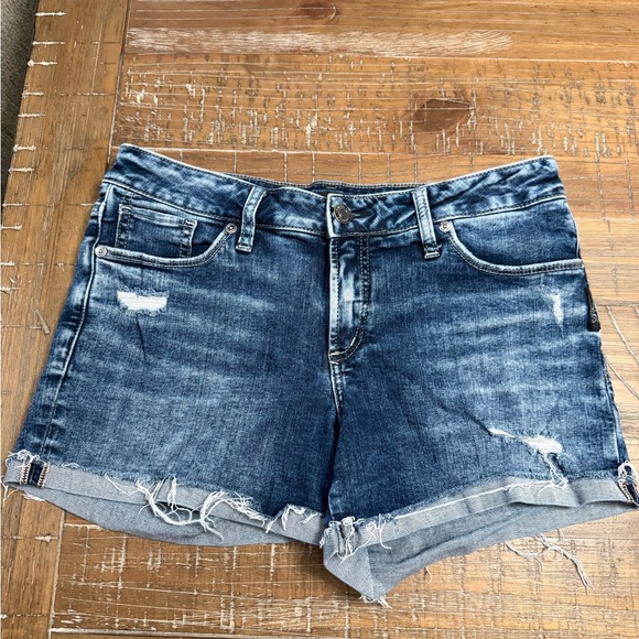 Silver Jeans Pants - Silver Jeans Blue Distressed Jean Shorts